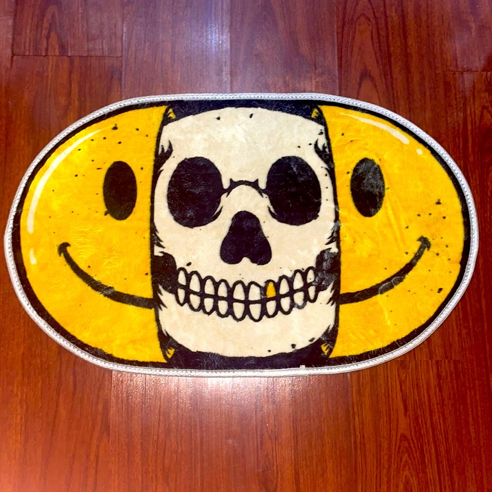 Smiley Skull Door Mat Floor Rug